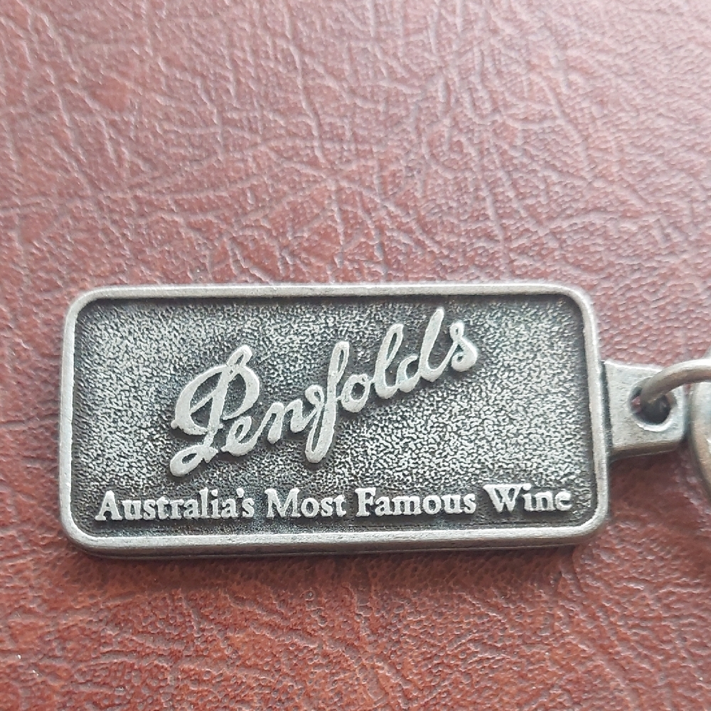 Vintage Penfolds Wine Bar Keychain "Australia's Most Famous Wine" Fob